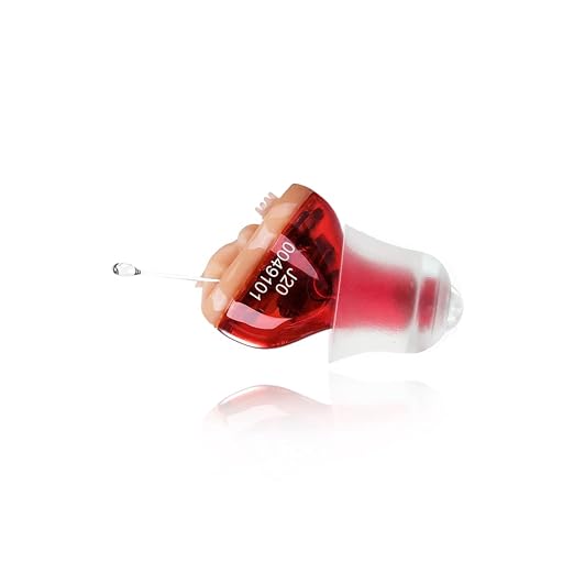 Hearing Amplifier Aid In Ear Hearing Aids Battery Operated Sound Amplifier | Single Hearing Aid for Seniors, Invisible Sound Enhancer Red(Right Ear)