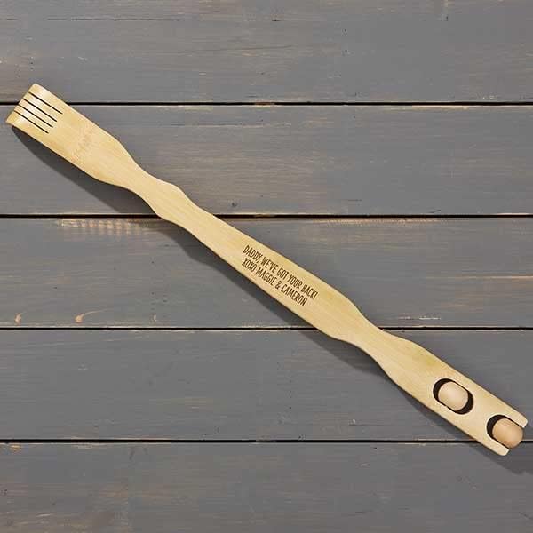 Bamboo Back Scratcher - Custom Engraved Gift for Dad, Unique Father's Day/Birthday Present from Son or Daughter, Funny