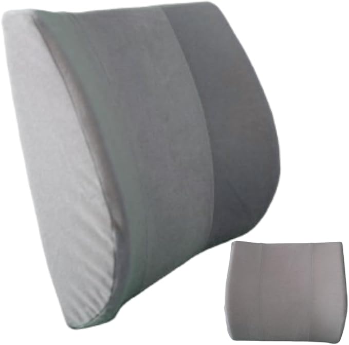 Orthopedic Back Cushion - Chiropractor-Designed Lumbar Support Pillow for Office Chair, Car, Home - High Resilience Foam, Ergonomic Design - Relieves Back Pain, Improves Posture - Gray