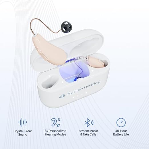 Audien ION Pro 2 Hearing Aids for Seniors & Adults | Advanced OTC, Bluetooth & App, Sound Check Included, FDA-Registered, Personalized Profiles, Halo Design