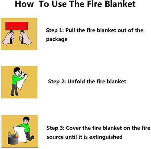 Mata Leon Fire Blankets Fiberglass Retardant Blanket - 3.3x3.3ft Square Fire Suppression Tool Emergency Survival Kit Durable for Accidental Safety for Home Office Fireplace Car Kitchen(2 Packs)