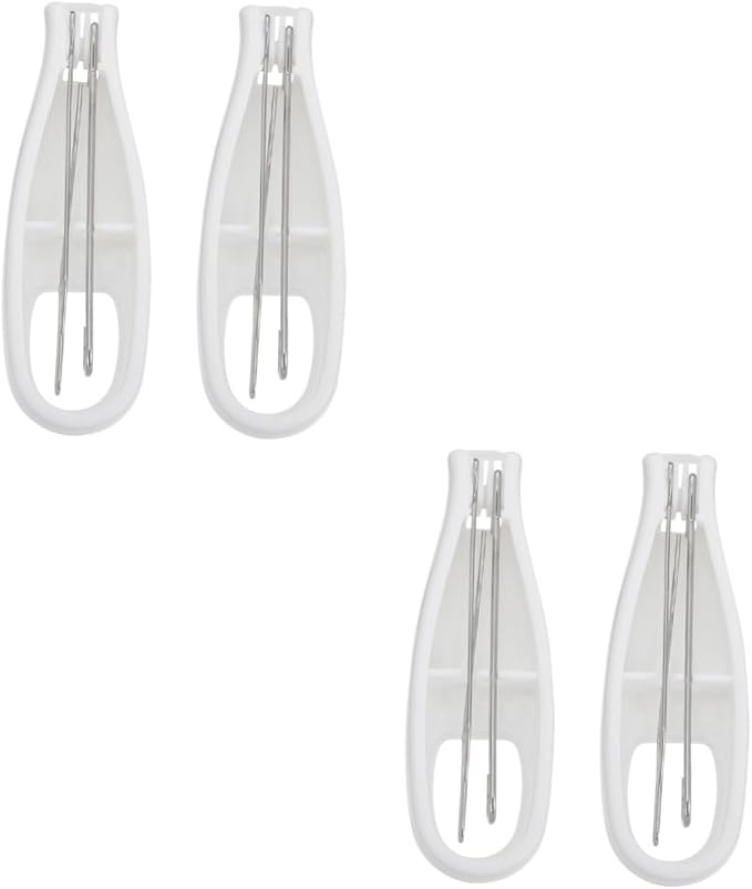 Gatuida 4 Pcs Zipper Puller Wrist Strengthener Zipper Pull Tools Adjustable Hand Gripper Hand Grips Dynamometer Buttons Grip Strengthener Button Hook Helper Pull Cord Gadgets White Steel