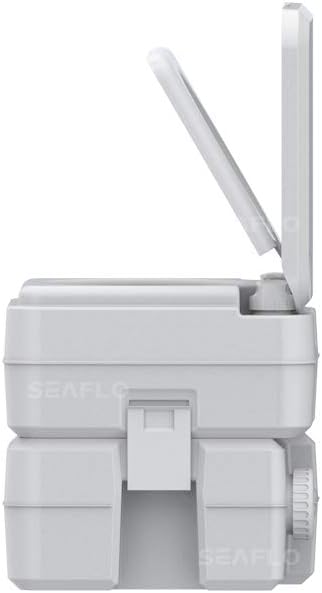 SEAFLO Premium Camping Portable Toilet - 5.8 Gallon Waste 3.43 Gall Fresh Tank (100 Flushes), 440 lbs Max Weight, Level Indicator, Sealed Waste Tank for RV, Boat, Elderly, Off-Grid, 4-Year Warranty