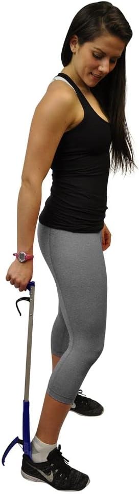Blue Jay ‘Get Your Shoe On’ Shoehorn - Lightweight Shoe Wearing Stick with Gripper - Easy to Use, No Extra Bending Required, Get Your Shoes On Easily - 32 Inches, Light Blue