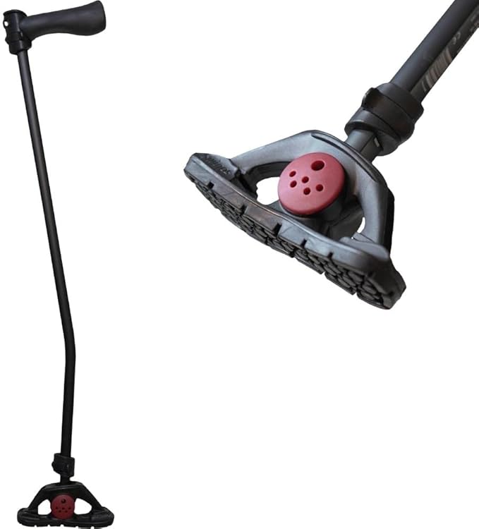 Dynamo Swing Cane – Walking Cane, Lightweight, Heavy Duty, Articulating Tip, All-Terrain, Adjustable, Super Soft Ergonomic Grip, for Seniors & Adults, Multi-Color (Ella Black)