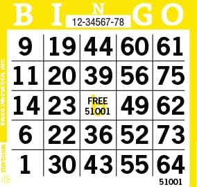 Bingo Paper Sheets – 1 Face, 4" x 4" – Pack of 500 Disposable Single-Use Bingo Cards – Recyclable Dauber Paper for Seniors, Adults & Community Events (Yellow)