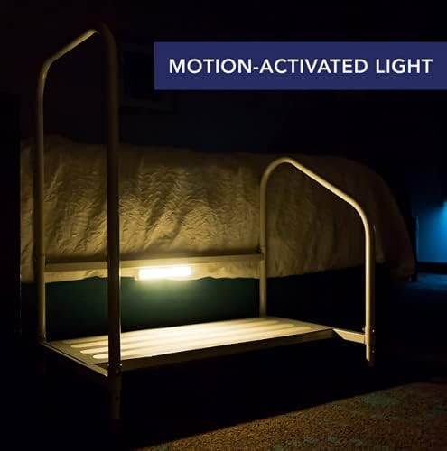 step2bed XL - Bedside Step Stool Bed Climbing Aid for Elderly & Handicapped – LED Light Guided Rails – Adjustable Height, Portable Fall Prevention Aid – Stainless Steel – 800 lb Capacity