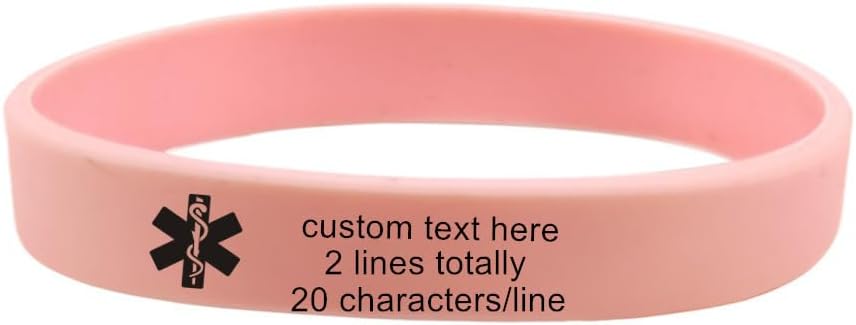 LiFashion LF 3Pcs Silicone Rubber Chain Medical Blood THINNER Bracelet Health Alert Monitoring Systems Emergency Cuff Wrap Wristband for Men Women