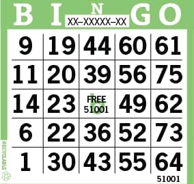 Bingo Paper Sheets – 1 Face, 4" x 4" – Pack of 500 Disposable Single-Use Bingo Cards – Recyclable Dauber Paper for Seniors, Adults & Community Events (Lime)
