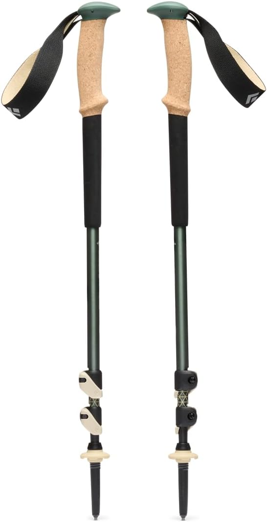 BLACK DIAMOND Trail Trekking Poles (Pair) | Lightweight Aluminum Hiking Poles | Natural, Cork, or Foam Grips | FlickLock Adjustable Shafts for All-Season Stability