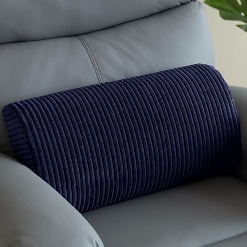 HIGOGOGO Lumbar Support Pillow for Recliner Chair/Accent Chair/Couch, Memory Foam Back Support Cushion for Elderly, Recliner Cushions for Back Rest, Pain Relief, Reading, Washable Cover, Navy