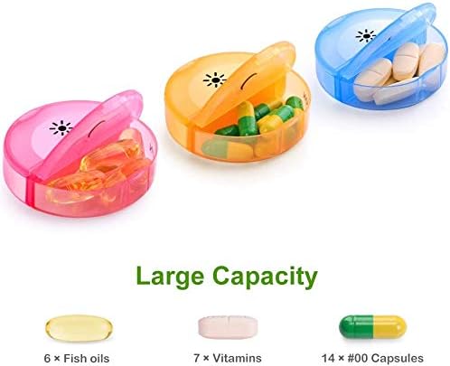 Sukuos Large Weekly Pill Organizer 2 Times a Day, Daily Pill Box 7 Day Easy to Open with Double Protection, AM PM Pill Case for Medicine/Vitamin/Fish Oil/Supplements (Green)