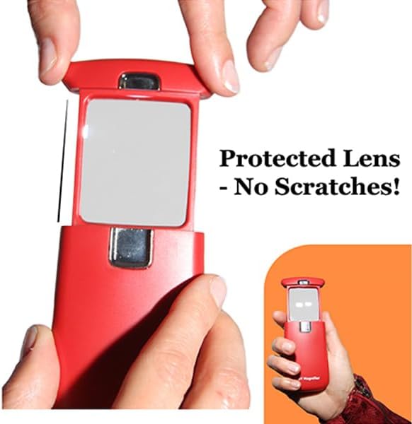 EasY Magnifier Small Pocket Magnifying Glass 3.0X with LED Light for Reading; Lighted Hand Held Coin Loupe; Mini Magnify Lens; Gifts for Seniors