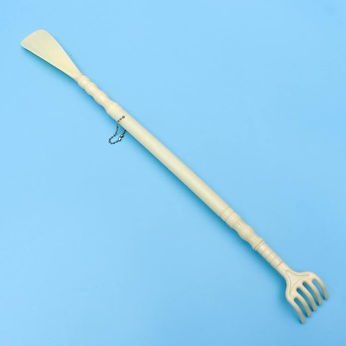 FOMIYES Massage Claw Shoehorn Two-in-one Tool Long Handle for Easy Use for Elderly Disabled Travel Durable Pp Material