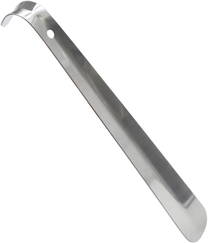 Metal Shoe Horn Long Handle, 12 Inch | Stainless Steel, Shoe Horn for Seniors, Men, Women, Pack of 2
