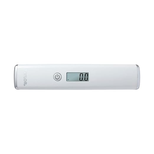 Taylor Digital Luggage Scale, Handheld Travel Scale with Locking Weight Display, Portable Suitcase Scale for Avoiding Overweight Baggage Fees, White, 2 AAA Batteries Included