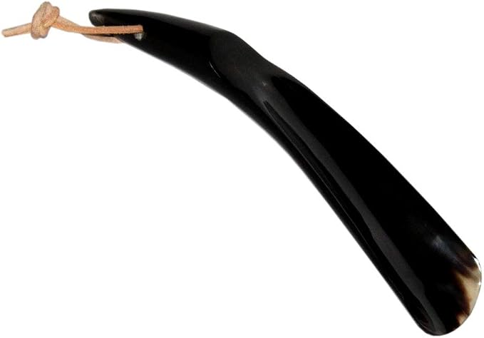 5MOONSUN5 Shoe Horn Made with Real Horn Handmade. Easy Grip Handle Shoehorn for Men,Women Seniors, Pregnancy, Elderly, Back Pain, Kids Shoes & Boots. Best Gift Idea Home or Travel Use.(8'' Horn)