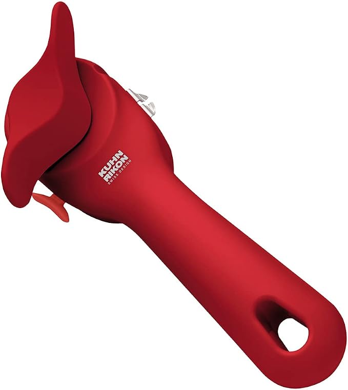 Kuhn Rikon Auto Safety LidLifter/Can Opener with Ring-Pull, 8 x 2.5 x 2.75 inches, Red & Auto Safety Master Opener for Cans, Bottles and Jars, 9 x 2.75 inches, Red