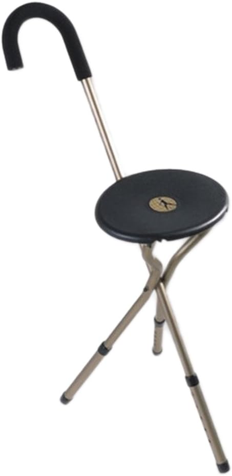 Alex Orthopedic Folding Cane with Seat for Seniors, Lightweight Aluminum Tri-Seat Walking Stick Chair, Adjustable 18-22" Seat Height, Portable Cane Chair for Men and Women, Supports 250 lbs, Bronze
