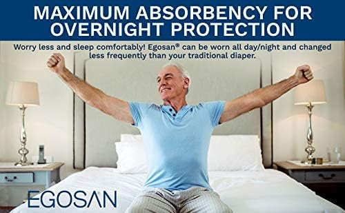 Egosan Maxi Incontinence Disposable Adult Diaper Brief Maximum Absorbency and Adjustable Tabs for Men and Women (Small, 30-Count)