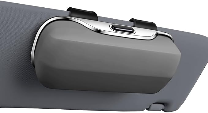 GDQ Sunglass Holder for Car Visor Clip Glasses Case Car Sunglasses Case for Car Sun Visor Glasses Storage Box Car Sunglass Holder Car Visor Accessories Universal for SUV Sedan Truck (Gray)