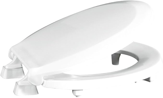 Centoco 2 inch Raised Toilet Seat for Seniors, Round, USA, White | Plastic, Closed Front, Cover, Made in the USA, HL440STS-001