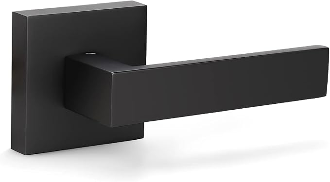 KNOBWELL 1 Pack Matte Black Dummy Lever for Interior Door, Heavy Duty Dummy Handle, Single Sided Leversets for Interior Doors (Only One Side Use)