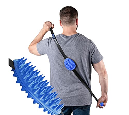 Original Back Scratcher - 2-Sided Back Scratching Tool for Hard-to-Reach Area, Durable 45" Strap with Ball Handles for Towel Like Operation, Universal Gifts for Men and Women, Blue