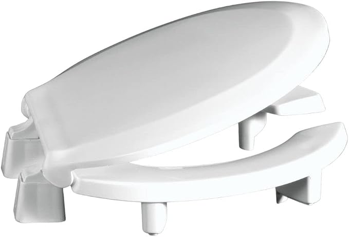 Centoco 3 inch Raised Toilet Seat for Seniors, Round, Open Front, White | With Cover, Commercial, Plastic, 3L460STS-001, Made in the USA