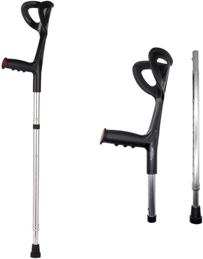 Lightweight Foldable Forearm Crutch, Aluminum Walking Stick,Height Adjustable, Ergonomic Handle with Comfortable Grip 2ZG-02BM (Silver)