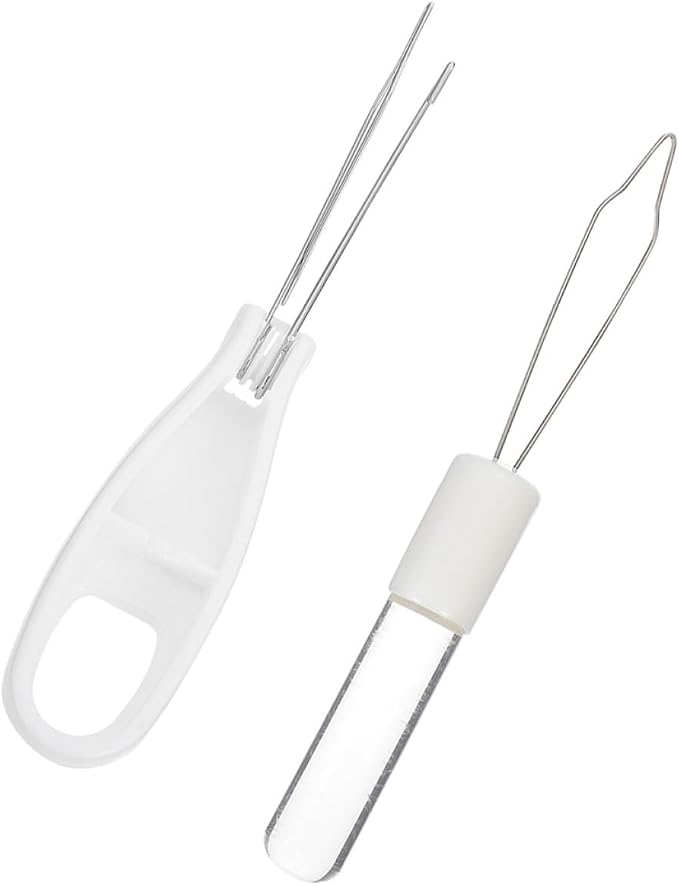 Cabilock Button Hook and Zipper Puller 2pcs Set, Foldable Handheld Buttoning Aid and Zipper Helper for Clothes Dressing, Fixed Button Hook Tool Suitable for Elderly and Disabled Users