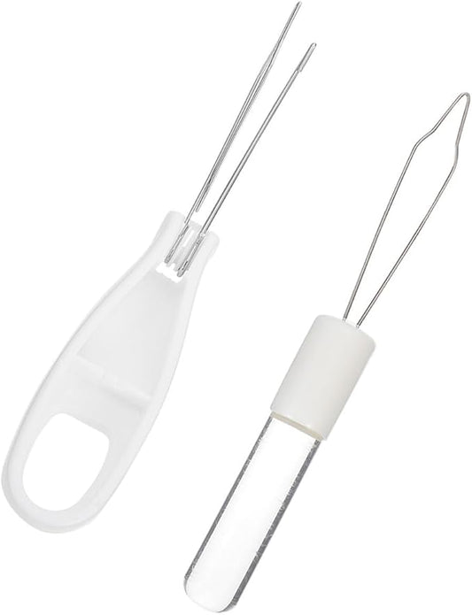 Mobestech Button Hook and Zipper Puller 2pcs Set, Manual Button Assist Device with Fixed Hook for Clothes Wearing, Dressing Aid Tool Suitable for Elderly and Arthritis Patients