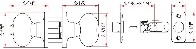 Design House 750505 Egg Keyed Entry Door Knob Satin Nickel | Surface, Traditional, Brass, Hardware, 750505