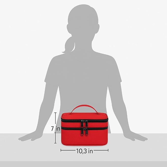 Mancro Dual Layers Medicine Organizer Bag, Pill Bottle Organizer Storage with Lockable Zipper, Medication Travel Bag for Pills, Vitamins, Medical Supplies for Home Storage, Travel