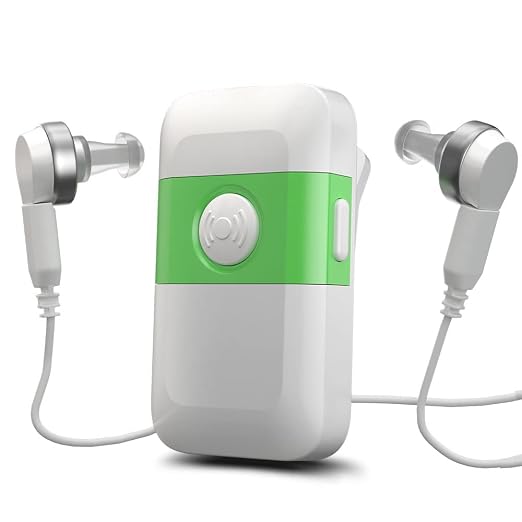 Hearing Aids For Seniors[2024 New Version]-Rechargeable With Noise Cancelling Hearing Amplifier Pocket Talker Hearing Loss, HOLFENRY JKS60E Pocket Hearing Aids Gift For Mother/Father,For Two Ear