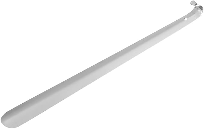 Stainless Steel Shoe Horn Shiny Silver Metal Shoehorn with Comfort Grip Shoe Horn Long Handle Extra Long Shoe Horn for Seniors Elderly 41x4cm