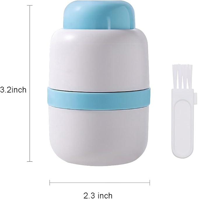 Safety Hidden Blade Pill Cutter and Storage for Splitting Small and Large Tablet Into Half or Quarter (2 in 1)
