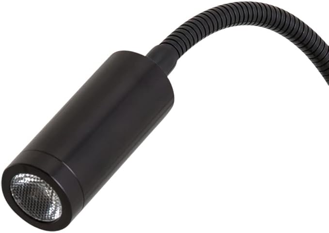 Wall Mounted Reading Light Sconces Lamp LED 3W Warm White 3000K Plug Cord Black Finished 1 Piece