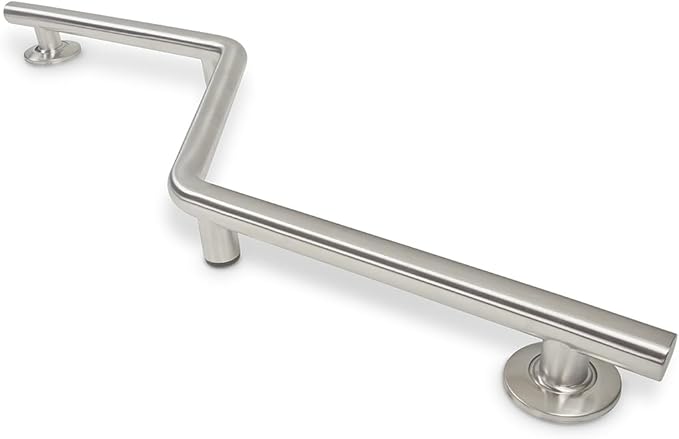 Seachrome Bathroom Grab Bar, 38 inch Stainless Steel, Right Handed Zuma Bar, 1 1/4 inch Diameter, Handicap Grab Bar, Safety Rail, Satin Stainless (Model: GWR-3638-QCR-SS)