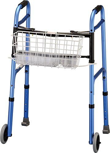NOVA Folding Walker Basket with Cup Holder Bottom Liner Insert, Universal Fit, Easy On and Off
