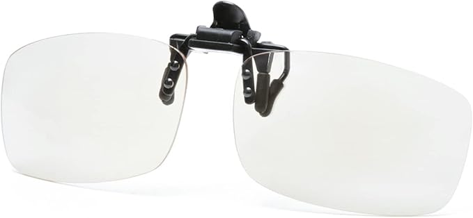 Reading Glasses Clip On and Flip Up Blue Light Blocking Magnifying Glasses Magnifiers Lenses Readers for Unisex (Transparent, 1.25)