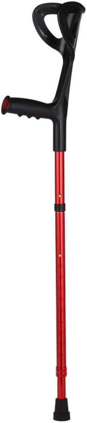 Lightweight Foldable Forearm Crutch, Aluminum Walking Stick,Height Adjustable, Ergonomic Handle with Comfortable Grip 2ZG-02BM (Red)