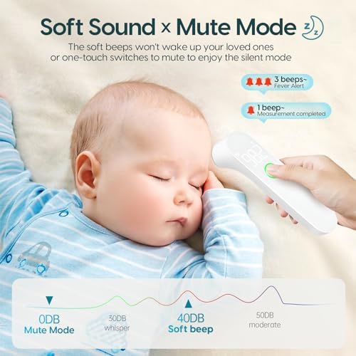 Viproud Thermometer for Adults and Kids, Fast Accurate Baby Thermometer | 1 second Result, Fever Alarm, Mute Mode, Body & Object Mode, 35 Memory Recall, Baby Essentials, Lifetime Support