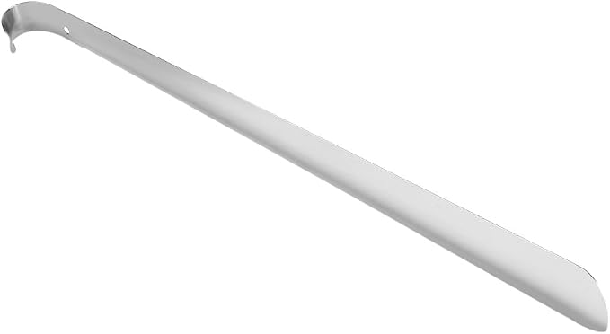 Stainless Steel Shoe Horn Shiny Silver Metal Shoehorn with Comfort Grip Shoe Horn Long Handle Extra Long Shoe Horn for Seniors Elderly 41x4cm