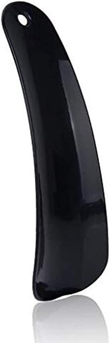 Plastic Shoe Horn,Professional Shoehorn Spoon Shape Shoehorn Flexible Sturdy Slip Shoe Lifter for Men, Women, Kids and Seniors - Black