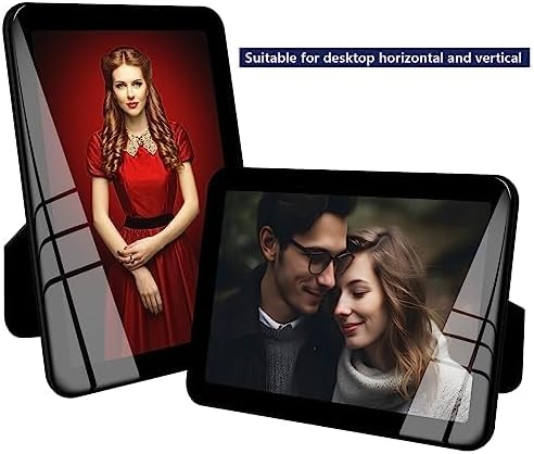 Bluesun 4×6 Black Picture Frame, Vertical & Horizontal Wall & Tabletop | 4× 6 Photo Frame Black with Tempered Glass & Rounded Corners, 6x 4 Frames for Kids, Living Room Bedroom Hallway Office Office