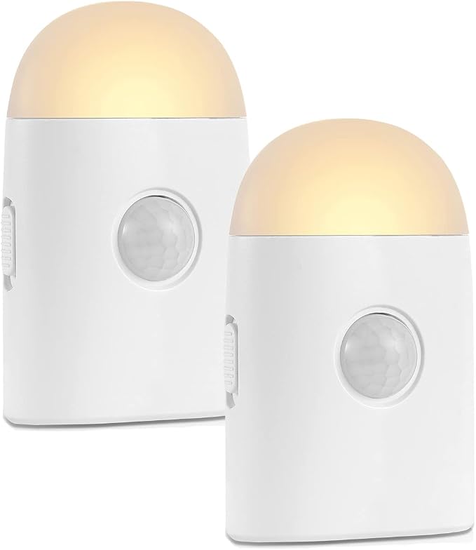 Motion Sensor LED Night Light,Warm White Dimmable Rechargeable Stick & Hook | 2 modes: motion sensor & steady light,3 dimmable levels,ideal for hallway,stairs,bedroom,bathroom,cabinet,camping