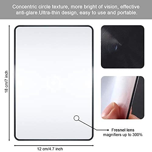 Enhon 3X Page Magnifier 7 x 4.7 Inch Magnifying Sheet Fresnel Lens Page Magnifying Glass for Elderly and People with Low Vision Reading Small Patterns, Maps and Books (8 Pieces) | For Reading, Maps, Low Vision Use, Flexible Magnifying Sheet, Lightweigh...