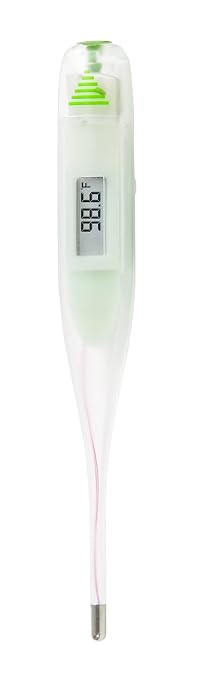 Digital Thermometer | 60-Second Readout | Fahrenheit Measurements | Rigid Tip | Fever Alert | One-Year Warranty (Pack of 2)
