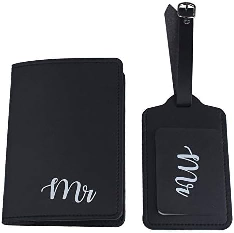 Mr and mrs Honeymoon Passport Wallets Travel Holder Set,Travel passport covers and luggage tags gift set for Wedding Bridal Shower Gift